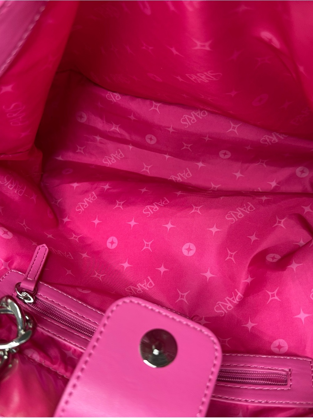 Paris Hilton Iridescent Pink Puffer Tote Bag - Picture 4 of 7